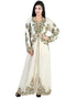 Modern White Georgette Hand Peral Embroidery Kaftan
